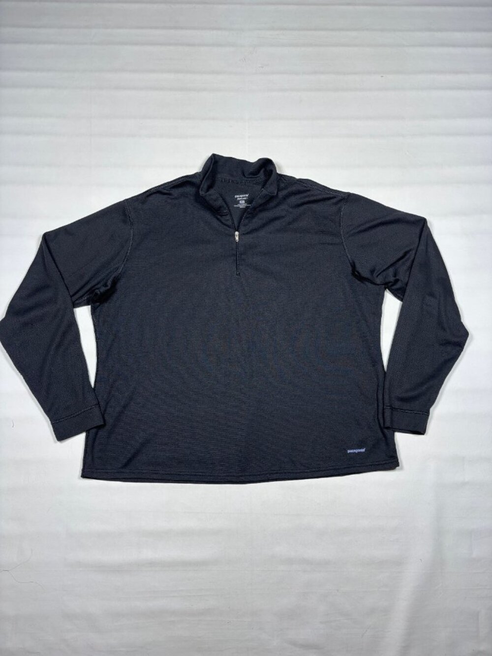 Patagonia Mens Capilene Base Layer 1/4 Zip Pullover Size XL Black Vtg Made in US